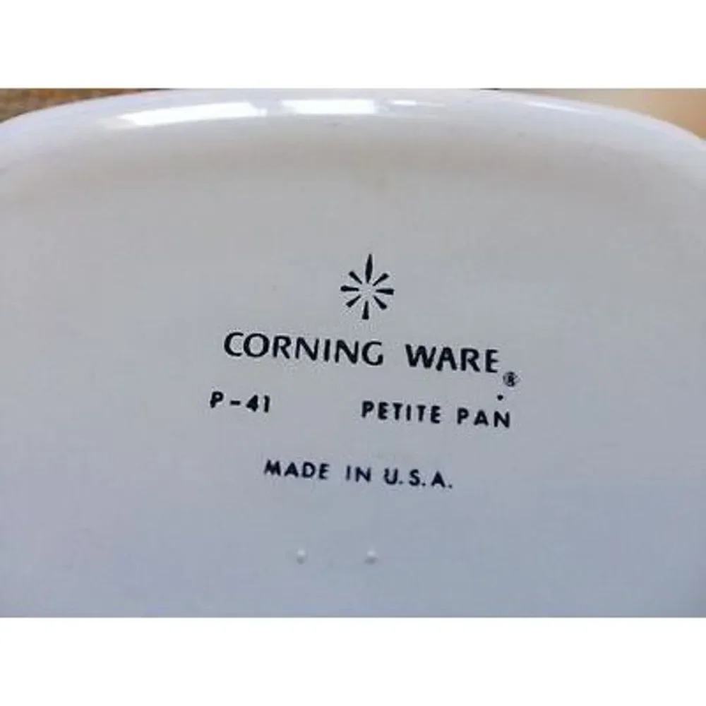 3 CORNING BLUE CORNFLOWER P-41 PETITE PAN CASSEROLE DISHES